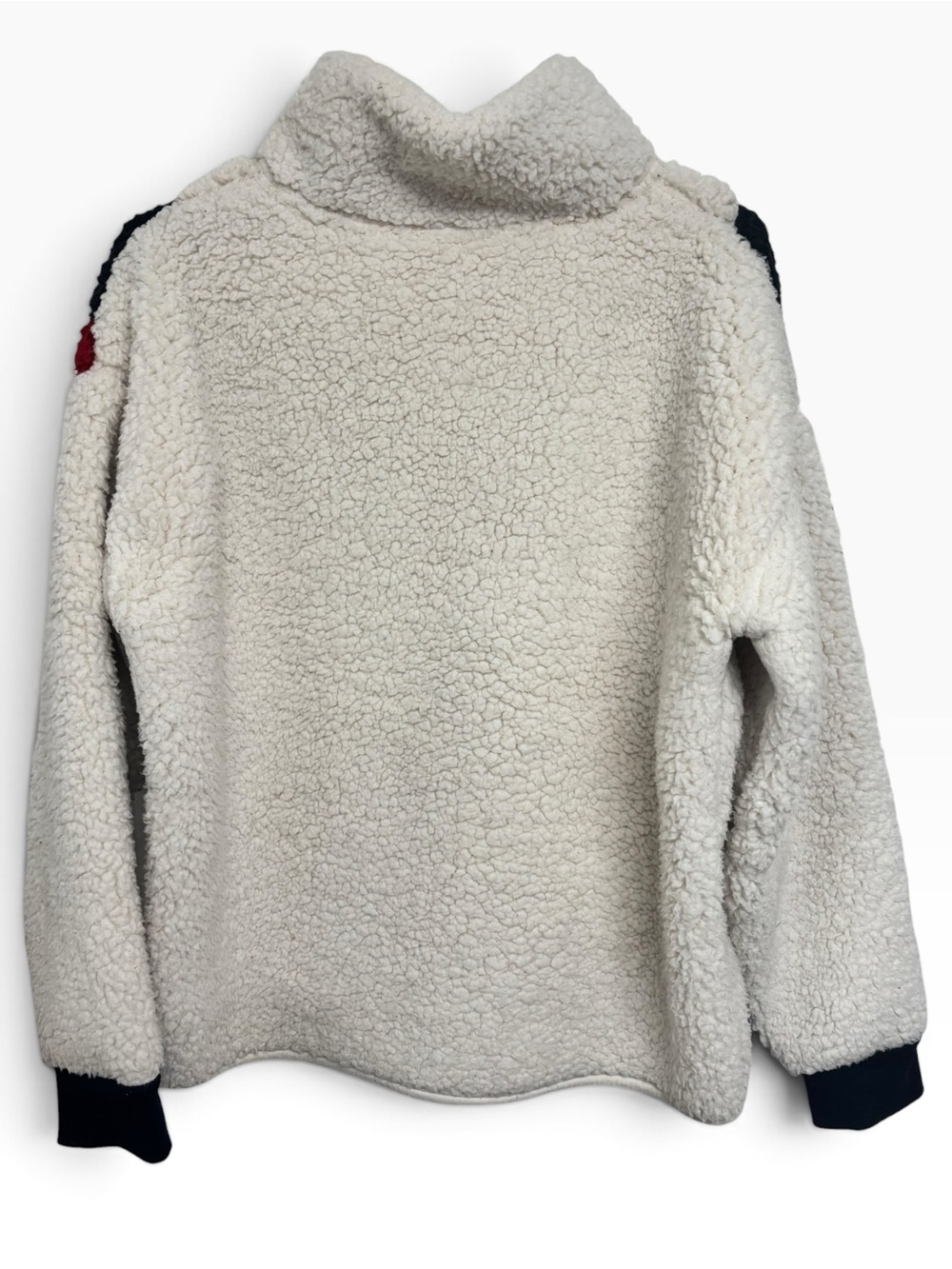 Tommy Hilfiger Sport Cream Sherpa Fleece 1/4 Zip Pullover Sweatshirt (Medium) - Picture 3 of 4
